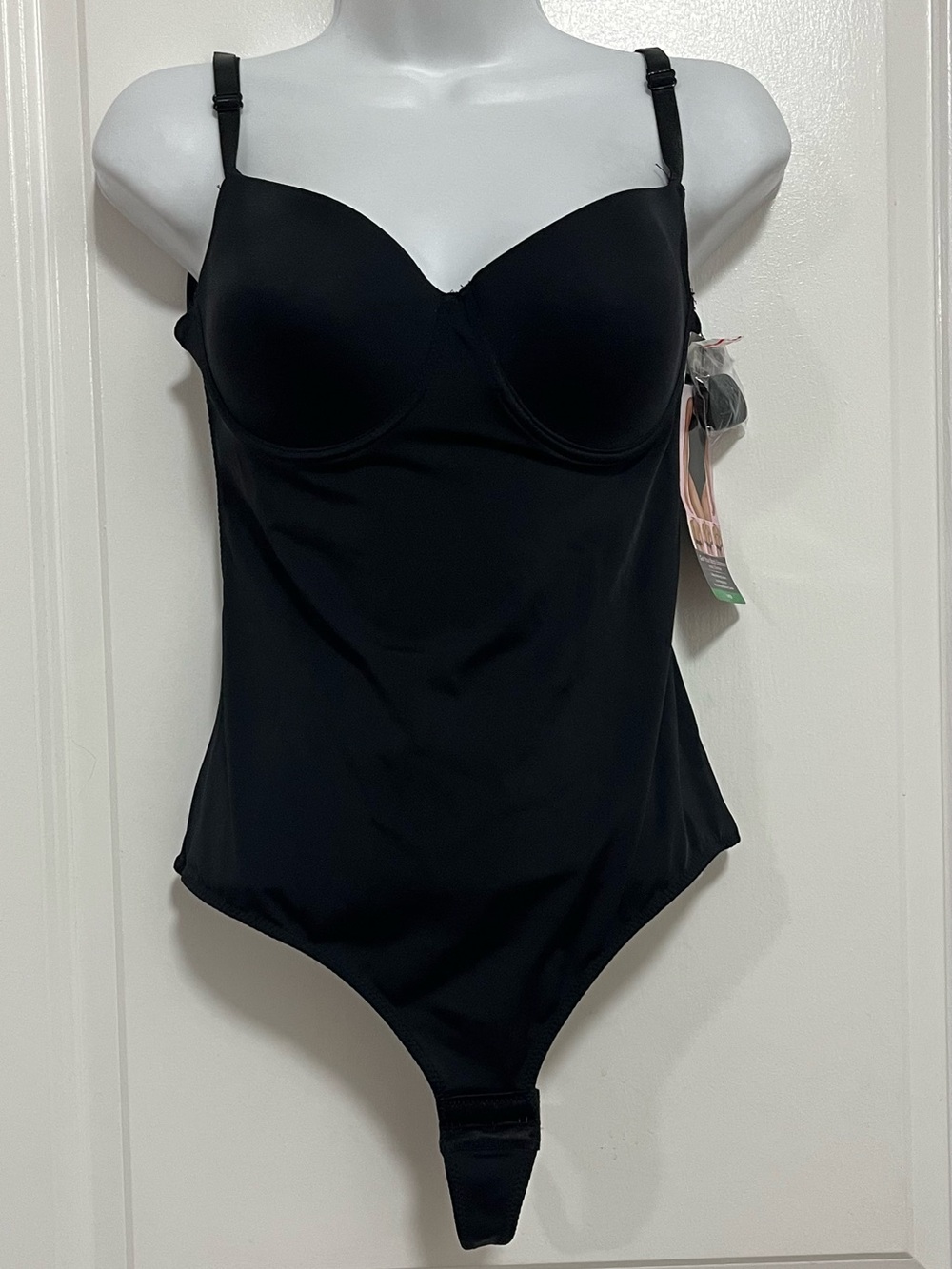 F.I.T. Black Low Back Body Slimmer Shapewear Bodysuit Large NWT